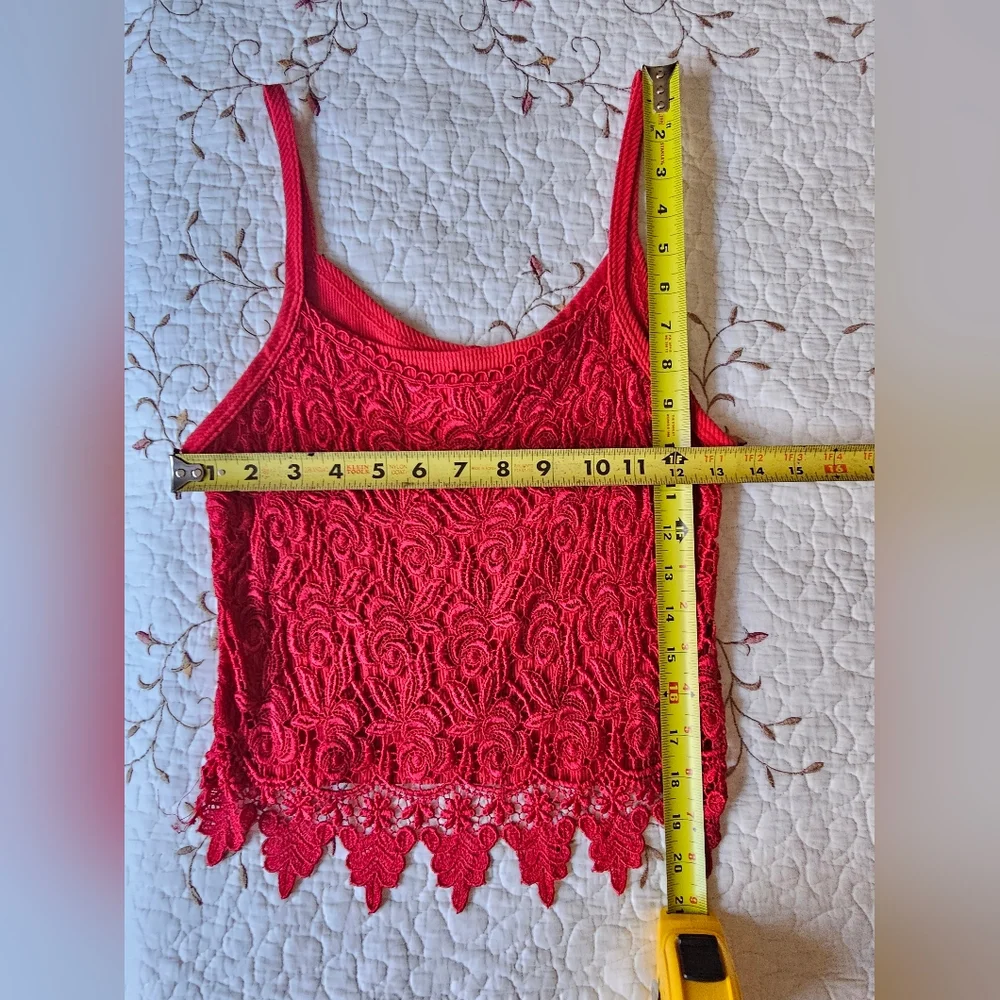 Red Lacy Top - Picture 4 of 4